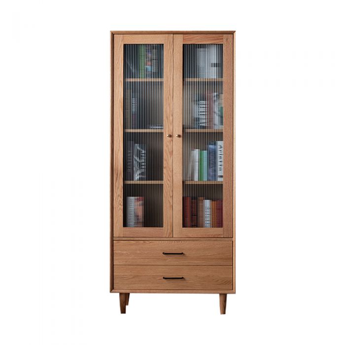 Guri Solid Oak Glass Bookshelf (Pre-Order)