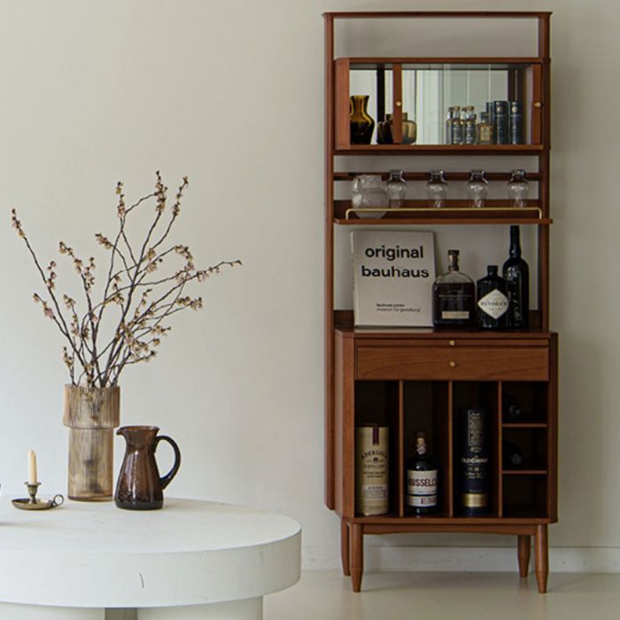 Verso Walnut Wine Bar Cabinet