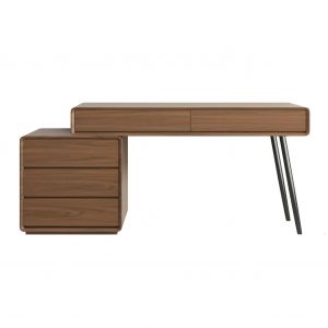 Credenze Walnut Study Table 100cm with 3 Drawer (Clearance)