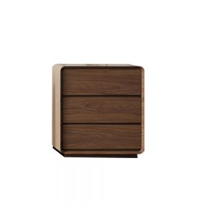 Credenze Walnut Side Table (3 Drawer)