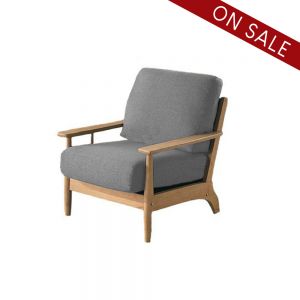 Dele Scandinavian 1-Seater Sectional Wooden Frame Sofa - Light Grey
