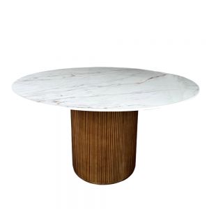 Dix Ceramic Round Fluted Dining Table
