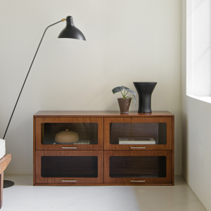 Den FIKA 4 Door Glass Cabinet