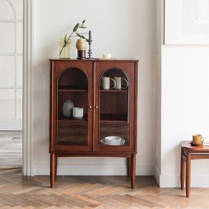 Verso Walnut Glass Sideboard