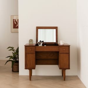 Verso Walnut Flip Dresser / Study Table