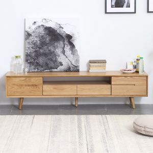 Guri Solid Oak TV Console (Center 2 Drawers) 1800