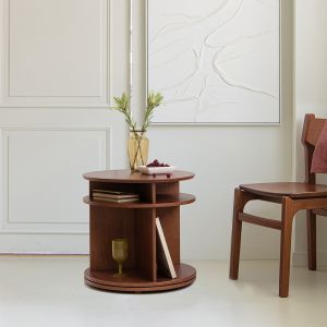 Verso Walnut Turning Side Table (Clearance Final Sale)