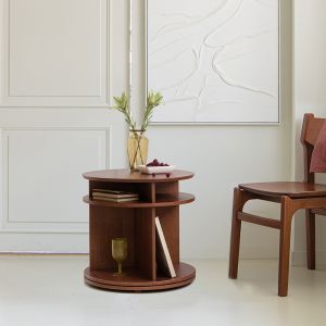 Verso Walnut Turn Table Side Table