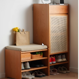 Guri Solid Wood Shoe Cabinet (Single Door)