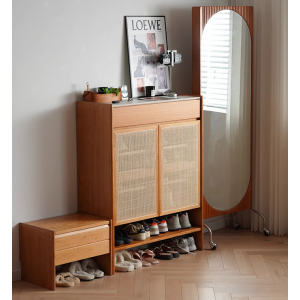 Guri Solid Wood Shoe Cabinet  (Double Door)