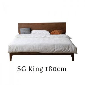Yasu Walnut Stain Solid Oak Smart Bed Frame (King) 1.9m