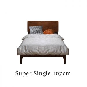 Yasu Walnut Stain Solid Oak Smart Bed Frame (Super Single) 1.9m