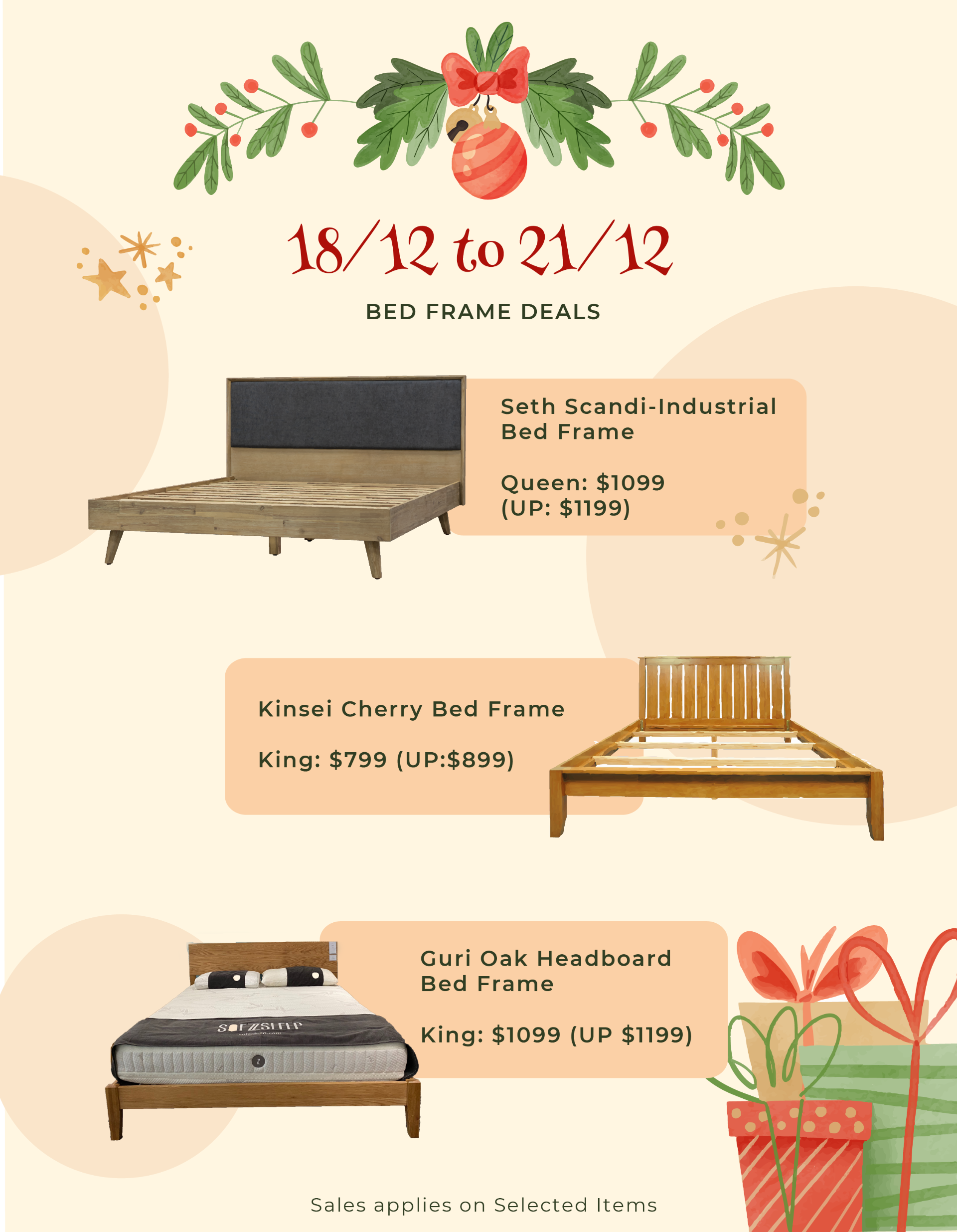 X'mas Bed Frame Sales