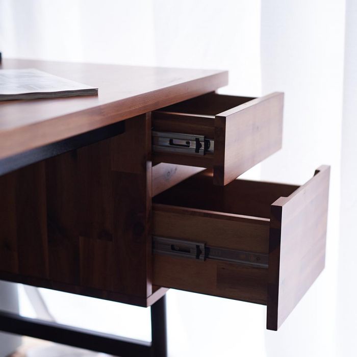 Dwell Acacia Study Desk Zoom In Drawers