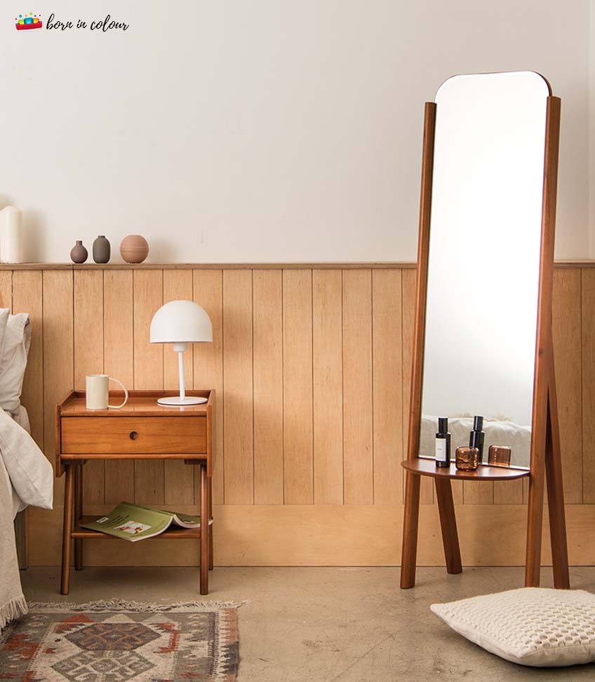 using mirror furniture to open up the bedroom in singapore