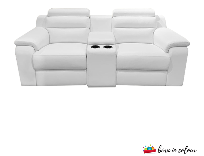 White Sofa With 2 Seater
