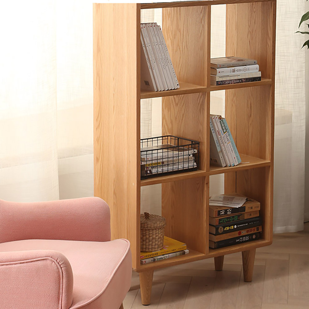 Guri_Oak_Scandinavian_Tall_Book_Shelf_6_Box_Live_1