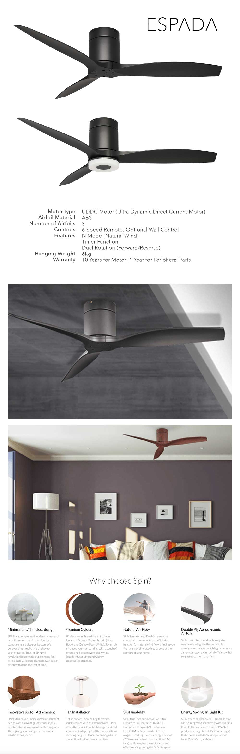 Espada Ceiling Fan Spin Fans