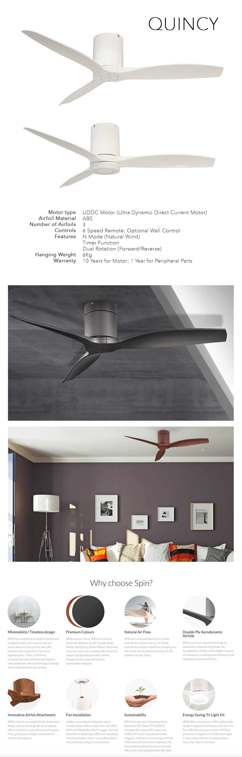 SPIN QUINCY Ceiling Fan