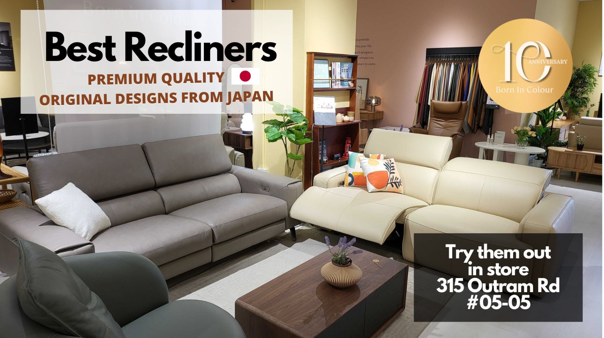 Original Designs Motion Recliners Sofas from Japan